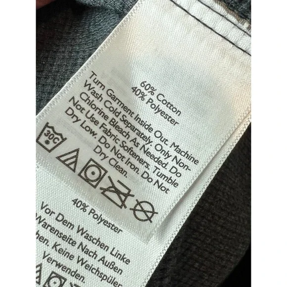 Eddie Bauer Thermal Shirt Mens Medium NWT Long Sleeve‎ Crew Waffle Knit Gray - Picture 6 of 10